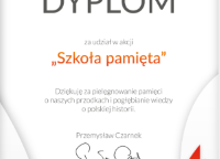 Dyplom dla przedszkola za udział w akcji.